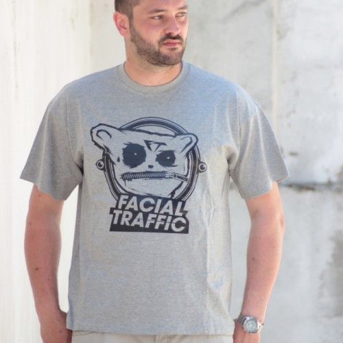 T-Shirt Facial Traffic Logo Heather Grey T-Shirt Facial Traffic Logo Heather Grey
